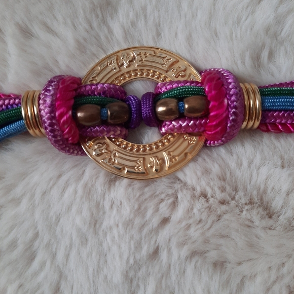 Vintage purple and pink stretchy rope belt - Picture 7 of 8
